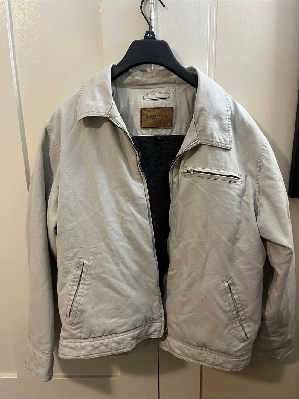 Sonoma Light Beige Men's Zip-Up Jacket